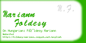 mariann foldesy business card